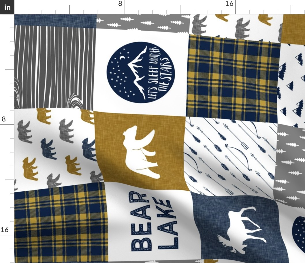 BEAR LAKE wholecloth || navy gold grey (90) C21