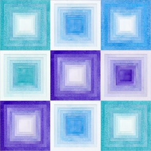 Purple and Teal Ombre Squares