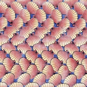 Scallop Shell Scales on Royal Blue 