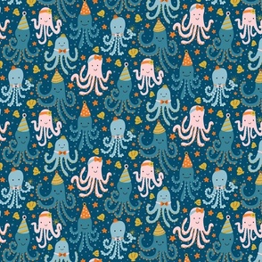 Octopus Party V1 - Under the Sea Underwater Ocean Animal Birthday Party Celebration Party Hats and Balloons - Medium