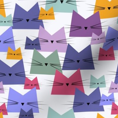 cats - nala cat very peri - geometric cats - cats fabric