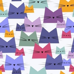 cats - nala cat very peri - geometric cats - cats fabric