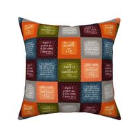 3 inch squares Bible verse baby cheater quilt