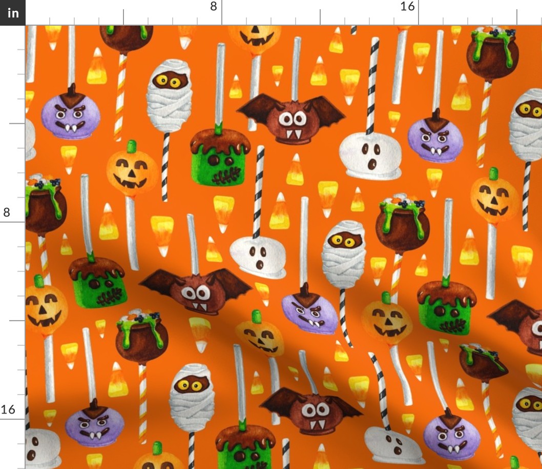 Large Scale Halloween Cake Pop Trick or Treats Candy Corn Pumpkins Bats Mummies Monsters on Carrot Orange
