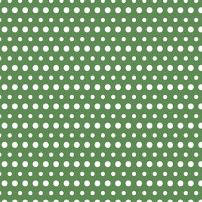 Polka dots on Kelly Green #5C8D53