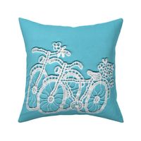 Lace Bicycles on Summer Sky Blue