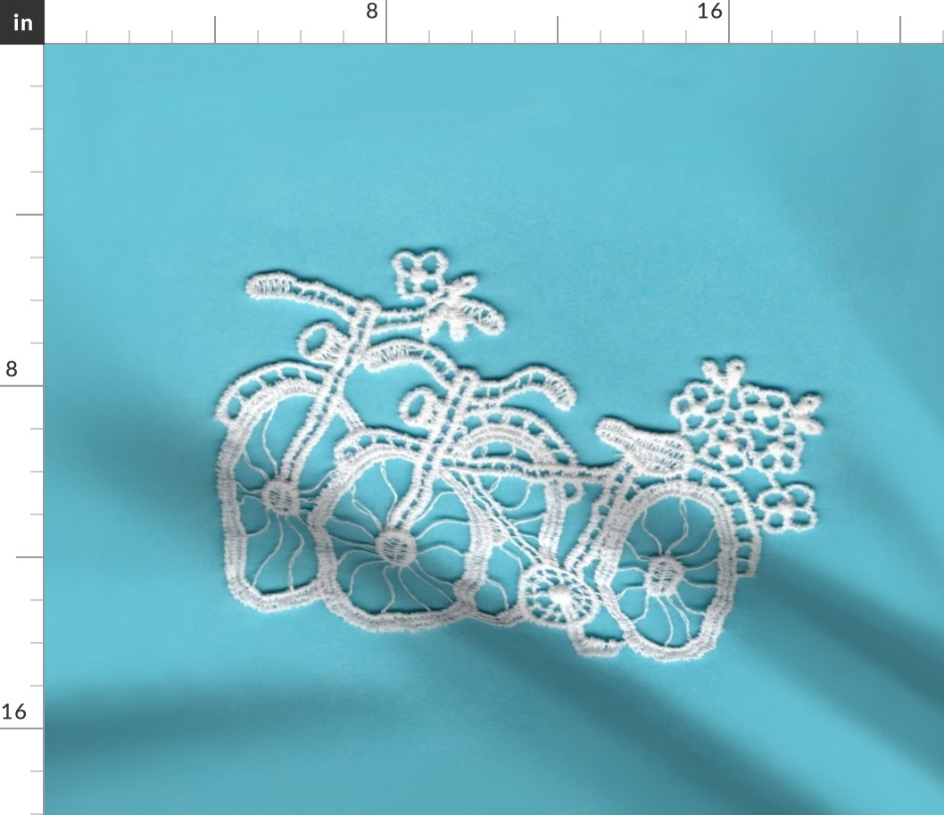 Lace Bicycles on Summer Sky Blue