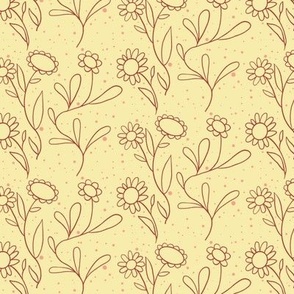 Little floral design in yellow cream