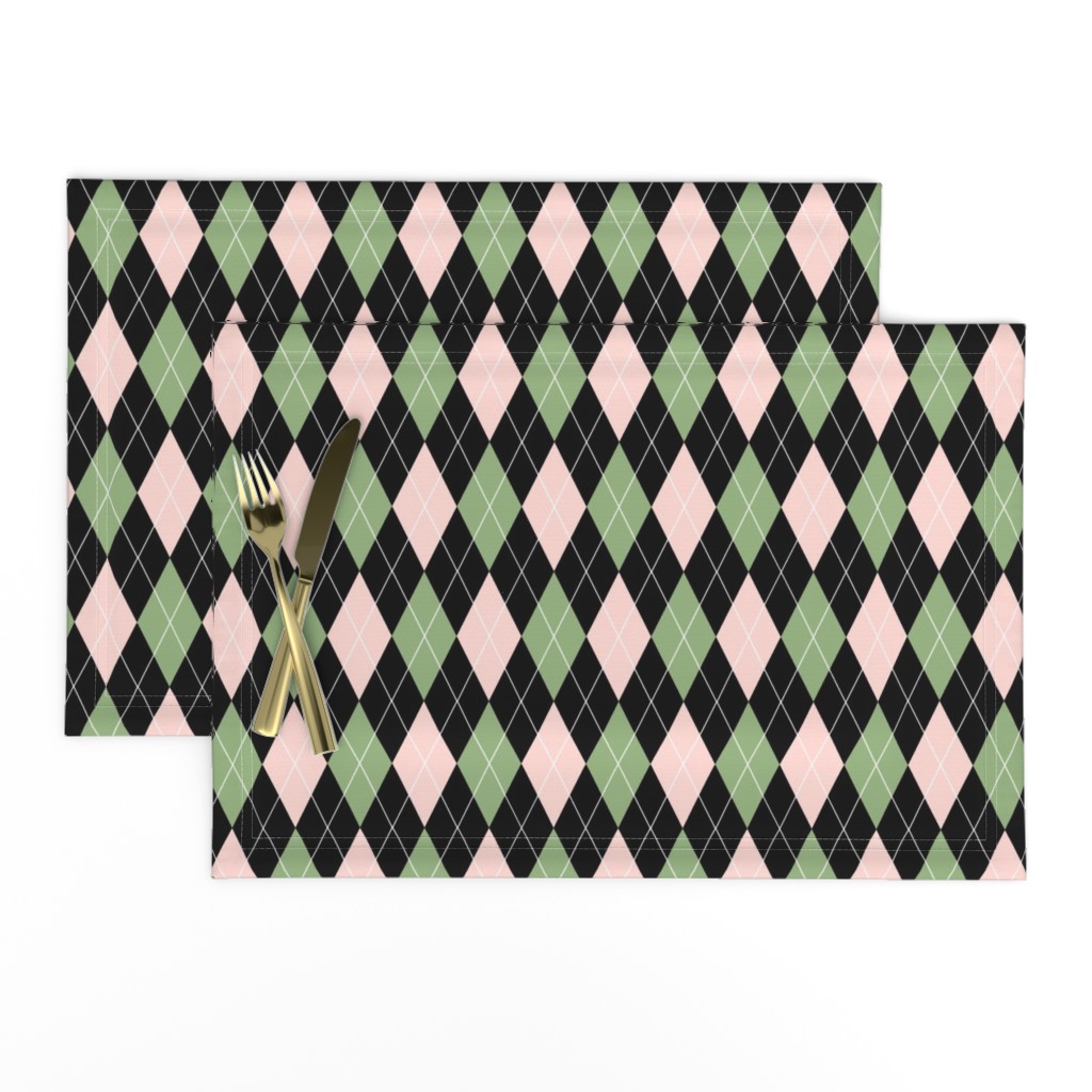 Preppy Argyle Pink Green Black