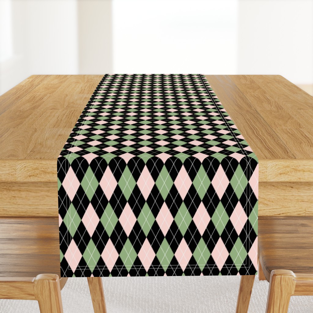 Preppy Argyle Pink Green Black