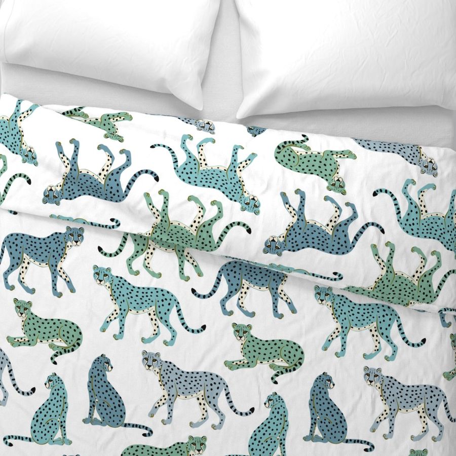 Cheetahs Blue Green -Large