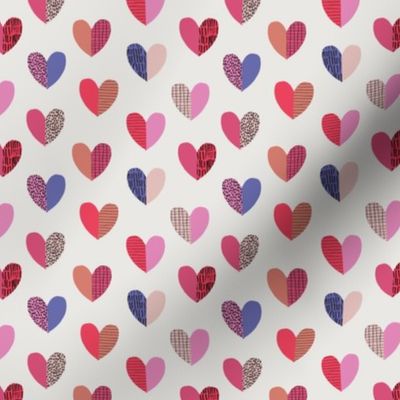 Modern Valentine Hearts  - cream background