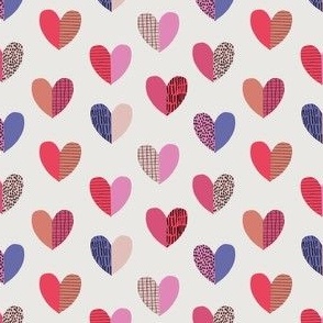 Modern Valentine Hearts  - cream background
