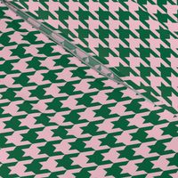 Pink & Green Houndstooth, Medium