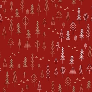 Not-just-for-xmas trees in burgundy red // by Andrea Price