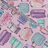 pack you stuff an go | luggages on pink
