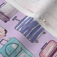 luggages on light purple | small scale