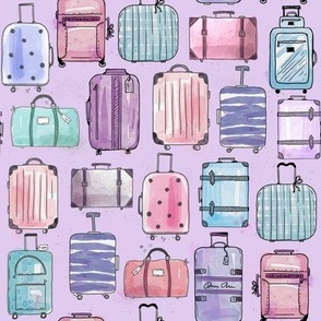luggages on light purple | small scale
