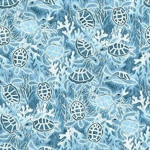 Happy Turtles - teal blue 