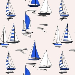 Sailing boat adventure ditsy print 