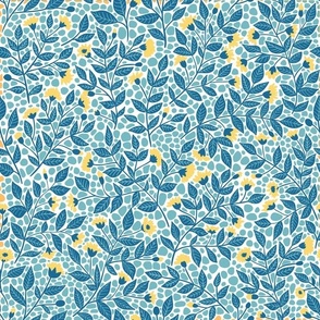 Florals in blue and yellow