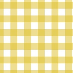 Gingham check - Sunshine Yellow and white