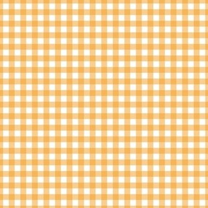 Gingham check - Clementine Orange and white