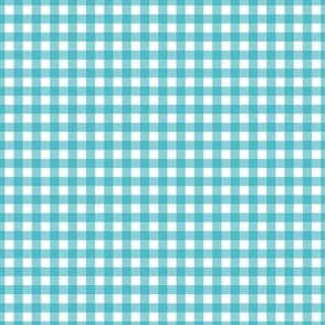 Gingham check - Turquoise Teal Blue and white