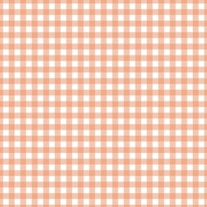 Gingham check - Peach and white - Peach Petal Solid Coordinate