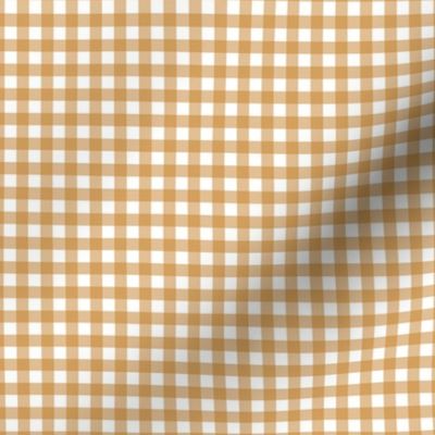 Gingham check - Desert Sun and white - Desert Sun Petal Solid Coordinate