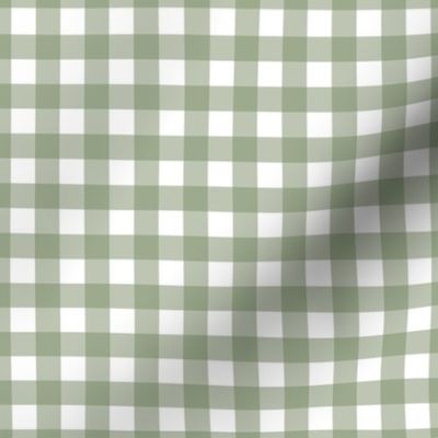 Gingham check - Sage Green and white - Sage Petal Solid Coordinate