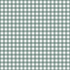 Gingham check - Dark Pine green and white - Pine Petal Solid Coordinate