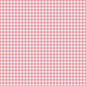 Gingham check - Watermelon Warm Pink and white - Watermelon Petal Solid Coordinate