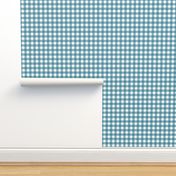 Gingham check - Sea Blue Teal and white