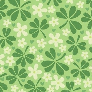 Shamrock Garden in Muted Greens (Large Scale)