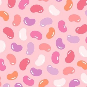 Jelly Bean Candy on Pink (Large Scale)