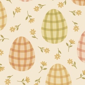 Plaid Easter Eggs in Muted Colors (Large Scale)