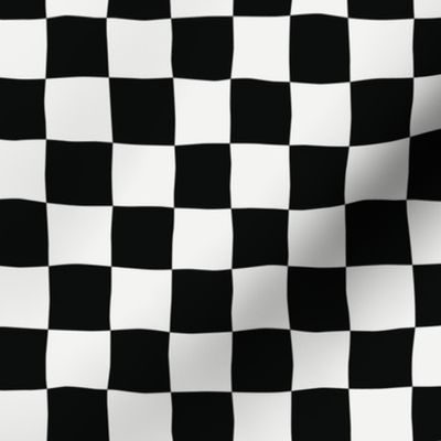 irregular checkerboard - black and white