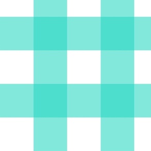 4" Light Teal Gingham - Large (Pastel Easter Collection)