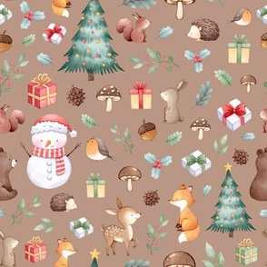 christmas woodland tree brown