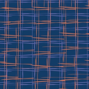 navy blue distressed checkered print by rysunki_malunki