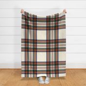 Antique Royal Stewart Tartan  ~ Faux Woven ~  Cosmic Latte with Dover, Ceridwen, Wood Island Road, Gilt, and Moll ~ Jumbo