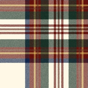 Antique Royal Stewart Tartan  ~ Faux Woven ~  Cosmic Latte with Dover, Ceridwen, Wood Island Road, Gilt, and Moll ~ Jumbo