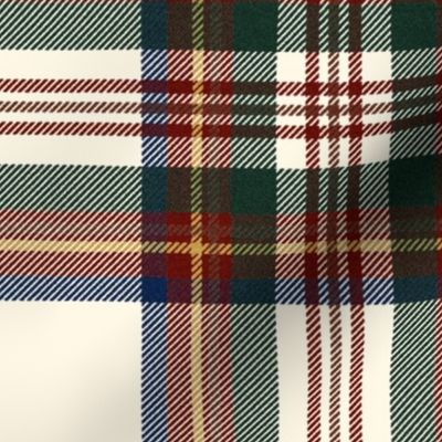 Antique Royal Stewart Tartan  ~ Faux Woven ~  Cosmic Latte with Dover, Ceridwen, Wood Island Road, Gilt, and Moll ~ Large