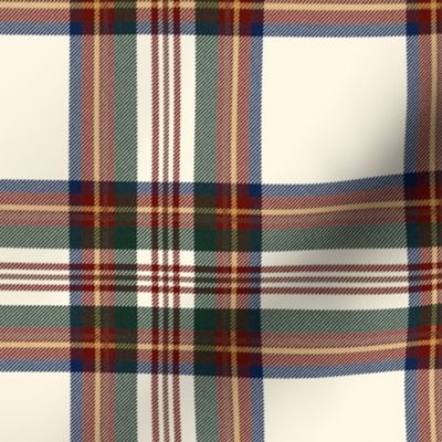 Antique Royal Stewart Tartan  ~ Faux Woven ~  Cosmic Latte with Dover, Ceridwen, Wood Island Road, Gilt, and Moll ~ Small