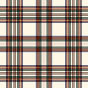 Antique Royal Stewart Tartan  ~ Faux Woven ~  Cosmic Latte with Dover, Ceridwen, Wood Island Road, Gilt, and Moll ~ Small