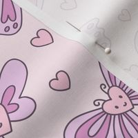 Hearts with Wings in Pink & Purple (Large Scale)