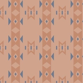 Ossineke Stripe: Light Sienna & Slate Rustic Geometric, American Indian, Lodge, Southwest 