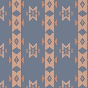 Ossineke Stripe: Slate & Light Sienna Rustic Geometric, American Indian, Lodge, Southwest 