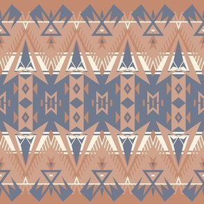 Ossineke Camp Blanket: Sienna & Slate Rustic Geometric, American Indian, Lodge, Cabin, Southwest
